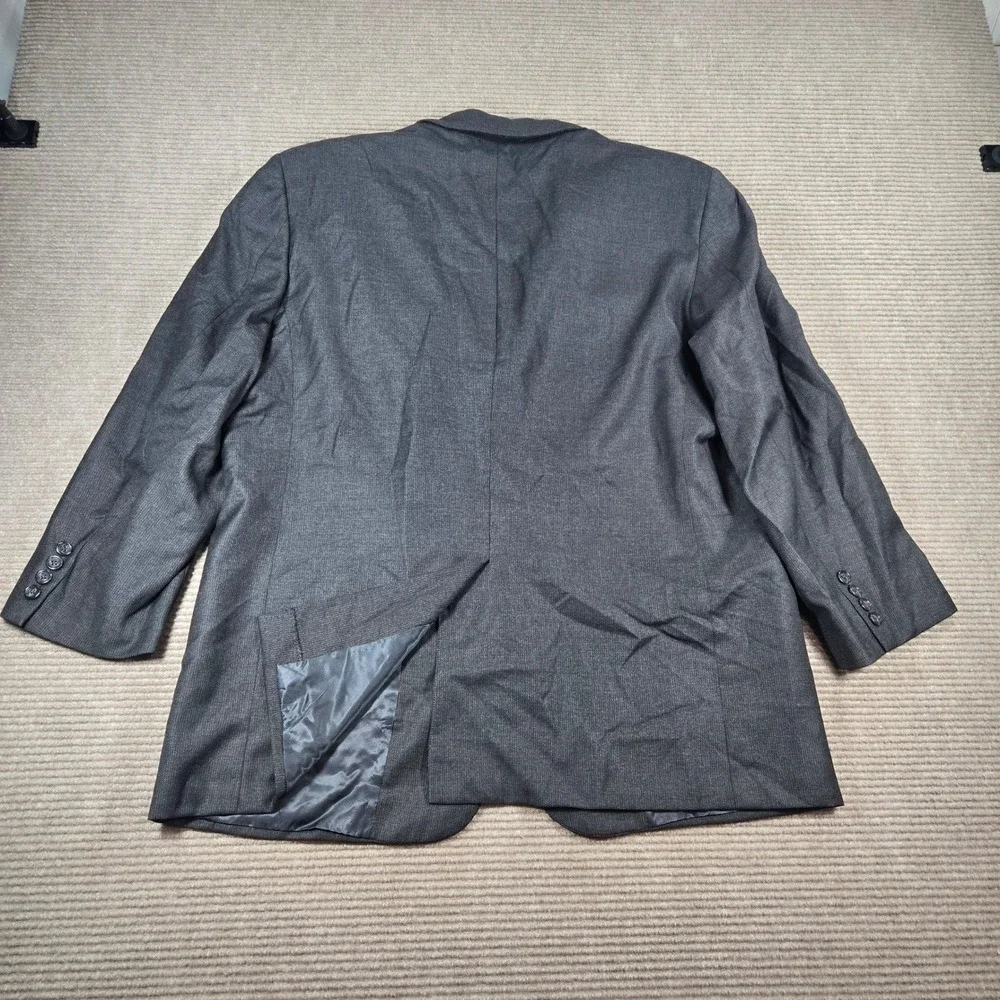 Hickey Freeman 44R Charcoal‎ Grey Micro-Pattern 100% Wool Boardroom 2-Piece Suit
